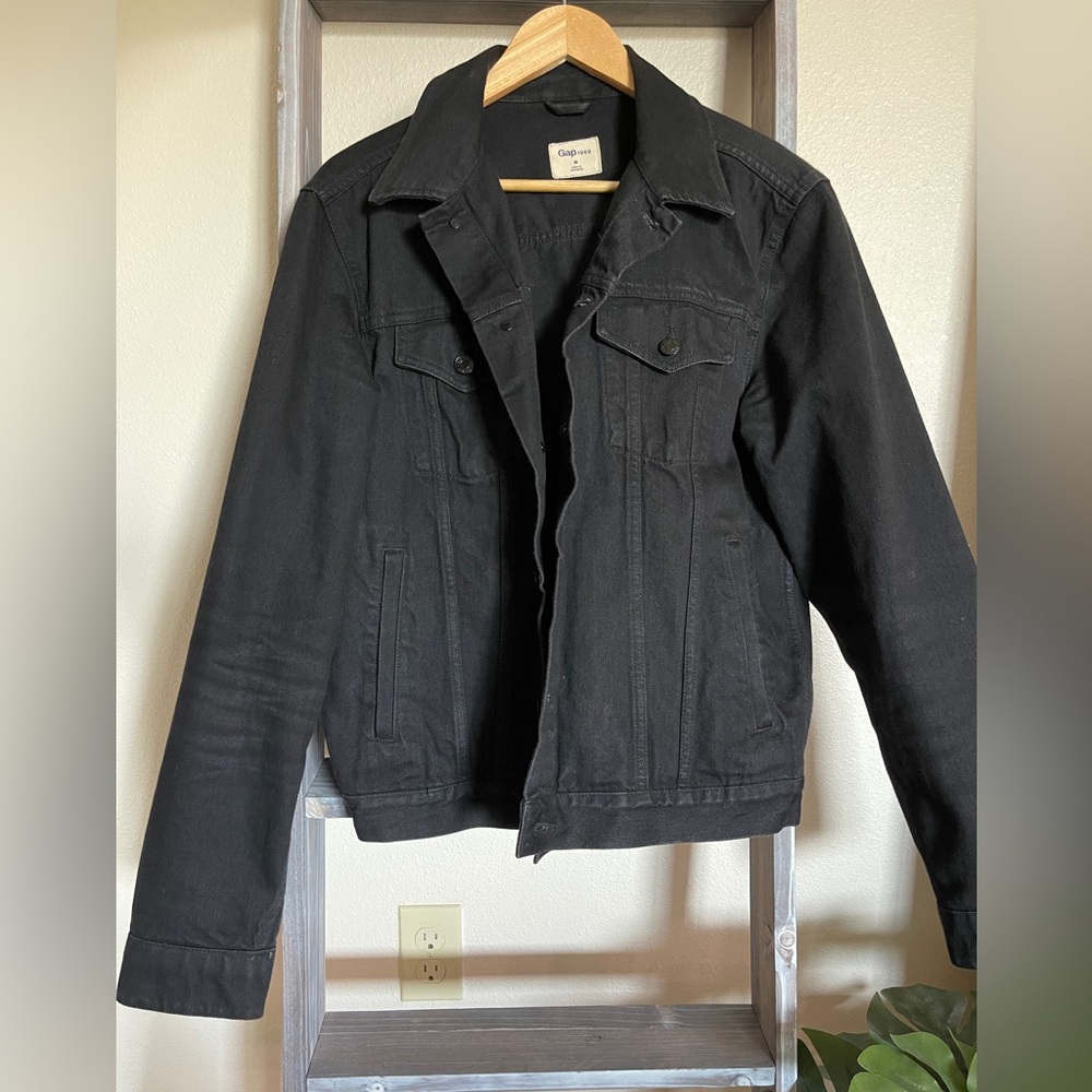 Gap Denim Black Cropped Jacket | M